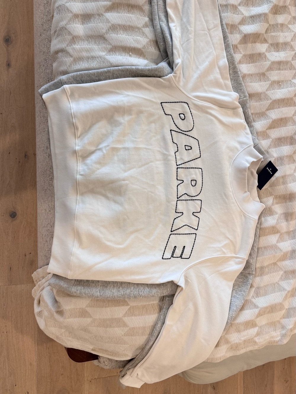 PARKE x Target White Logo Oversized Crewneck Sweatshirt - Picture 8 of 11